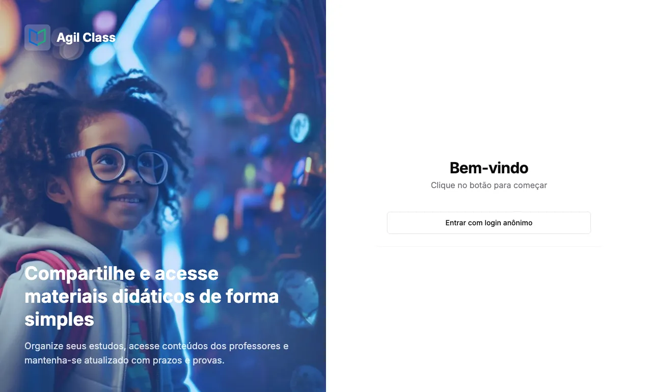 Agil Class: tela de login
